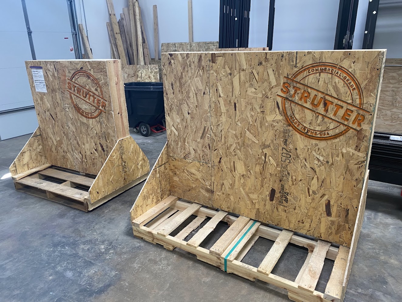 Strutter Window crated up for shipping