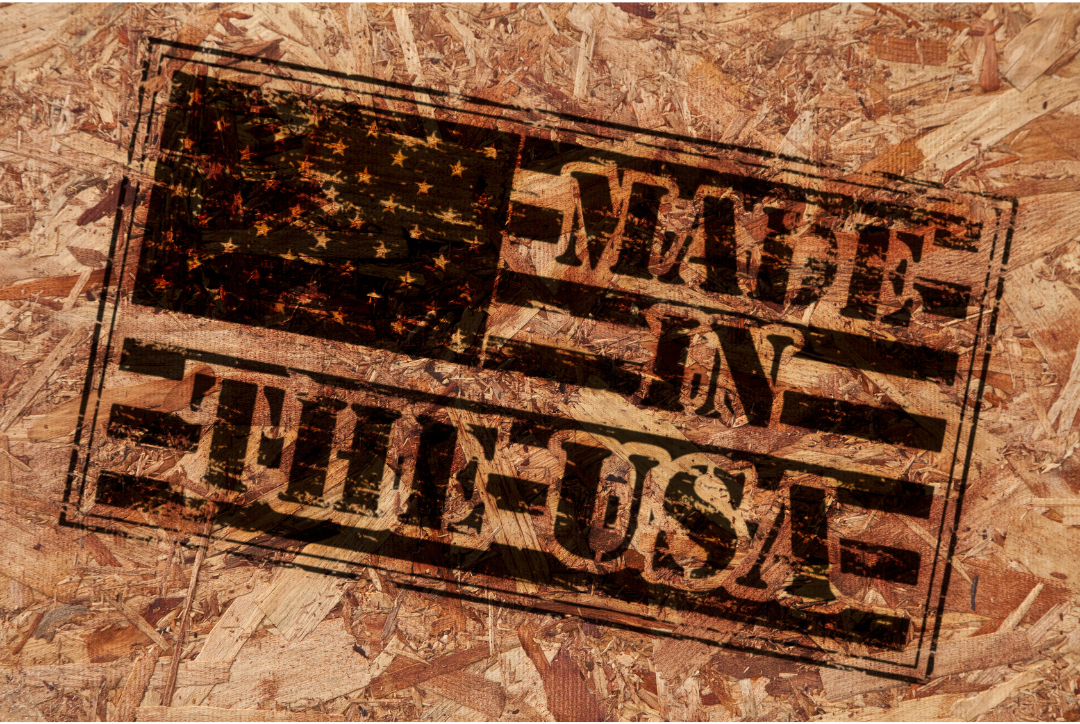 american flag stamped on a crate