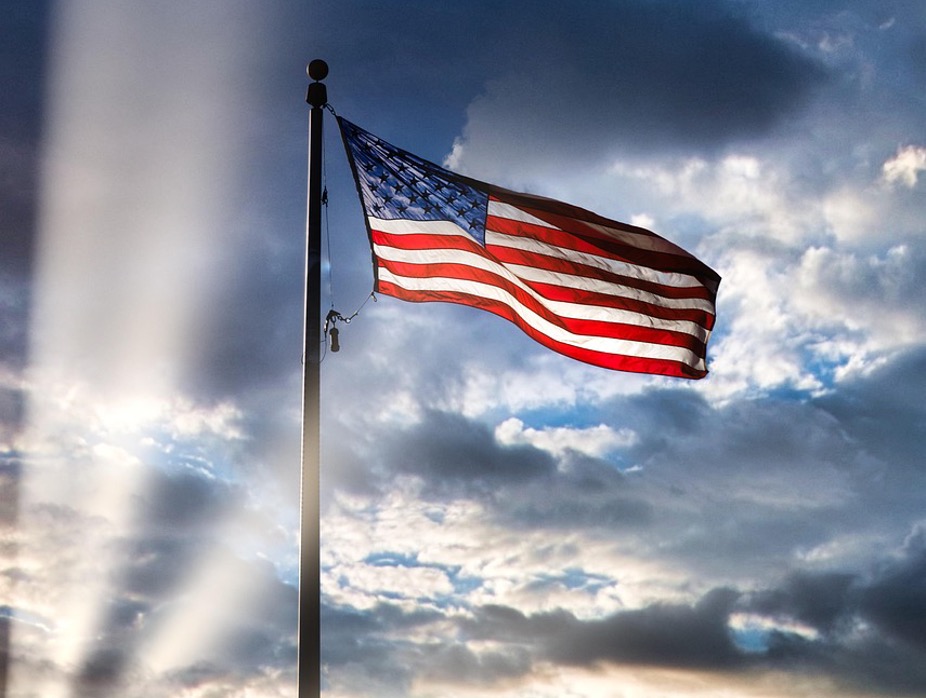 american flag flying